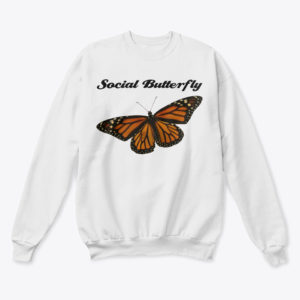 sweatshirt with a monarch butterfly