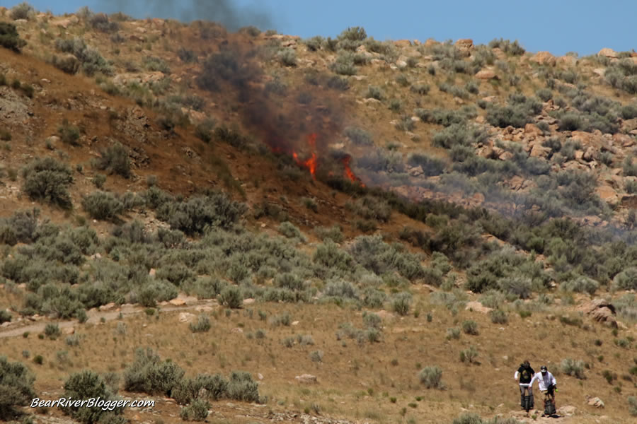 range fire on antelope island