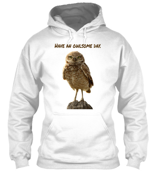 sweat shirt featuring a burrowing owl
