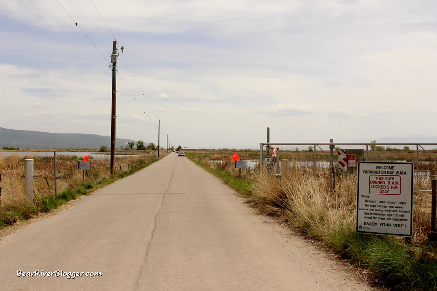 Farmington Bay WMA entrance gate