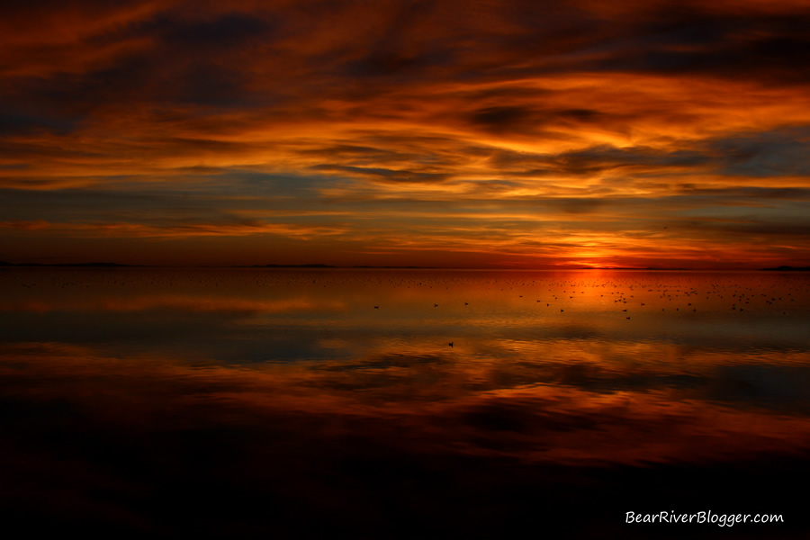 sunset on the great salt lake