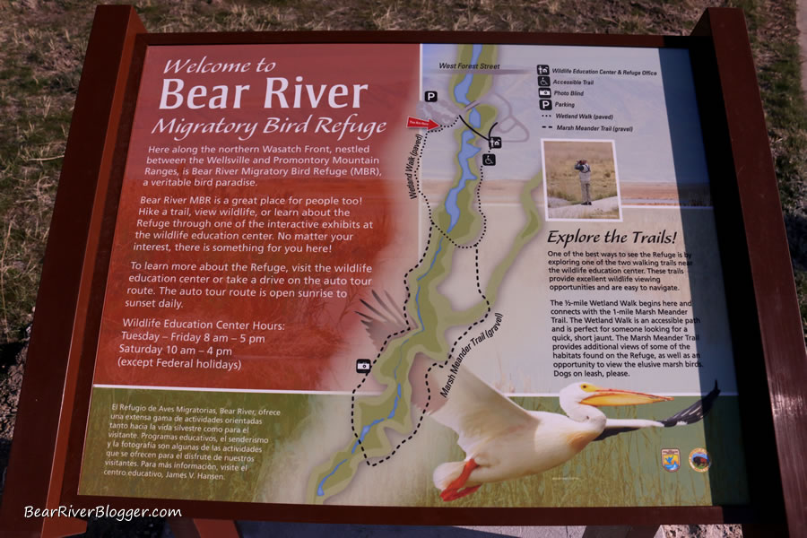 interpretive sign on the bear river bird refuge