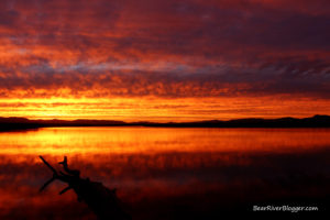 sunset on the bear river migratory bird refuge