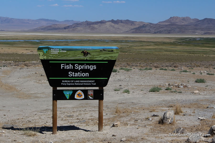 fish springs station sign along the pony express trail near fish springs nwr