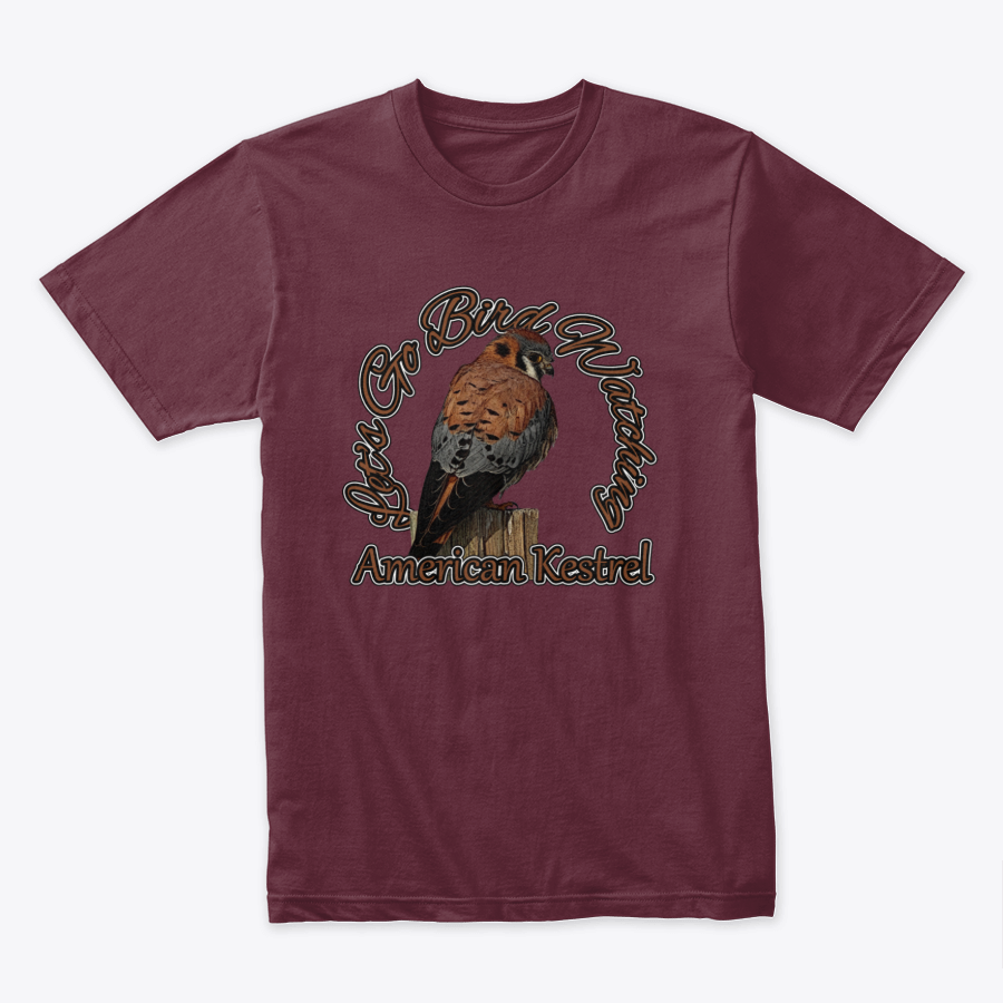 let's go bird watching american kestrel premium t-shirt