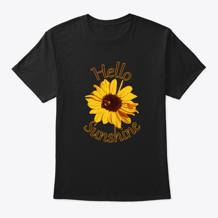 hello sunshine t-shirt featuring a bee on a sunflower