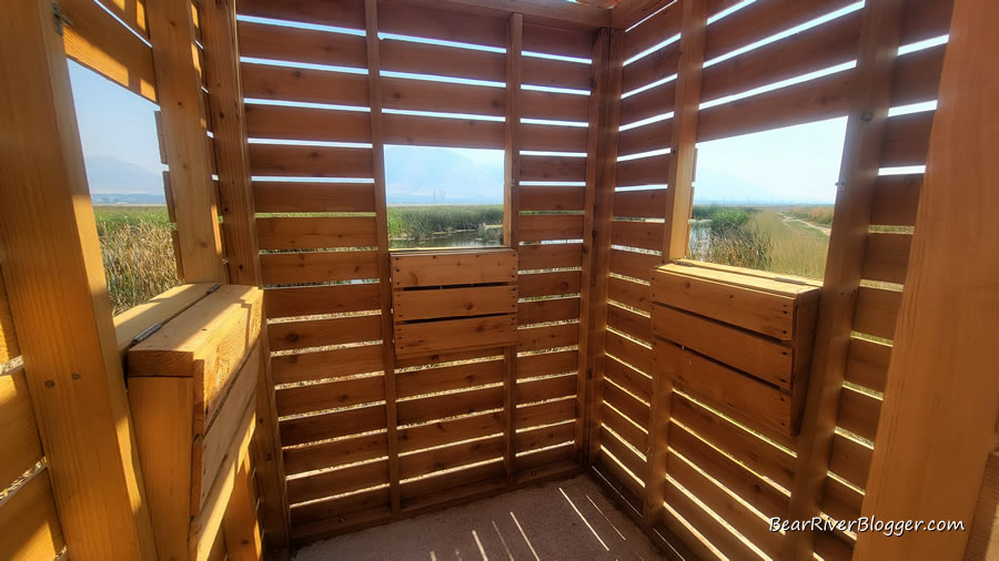 inside the bear river migratory bird refuge nature trail photography blind