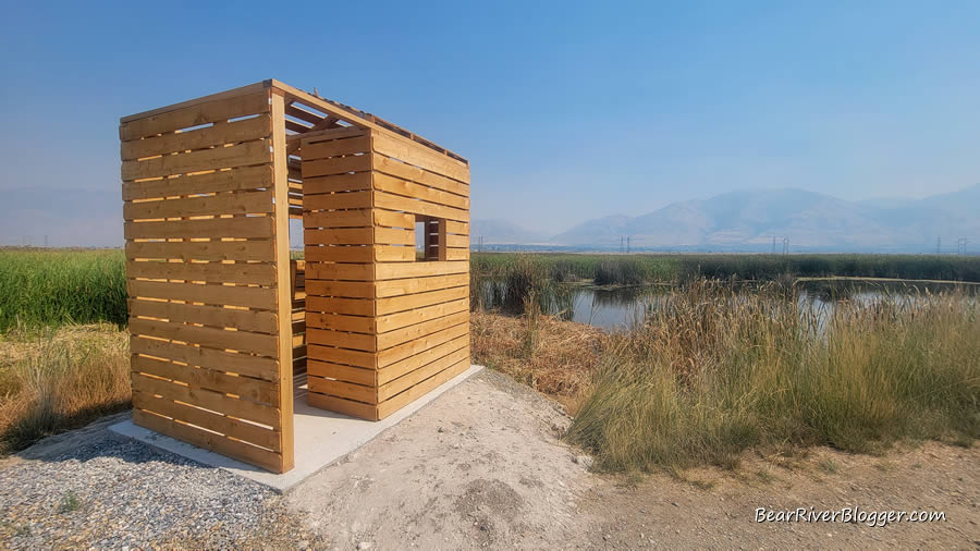 photography blind on the bear river migratory bird refuge nature trail