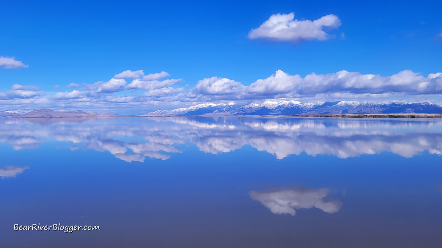 reflection on the Bear River Migratory Bird Refuge auto tour route