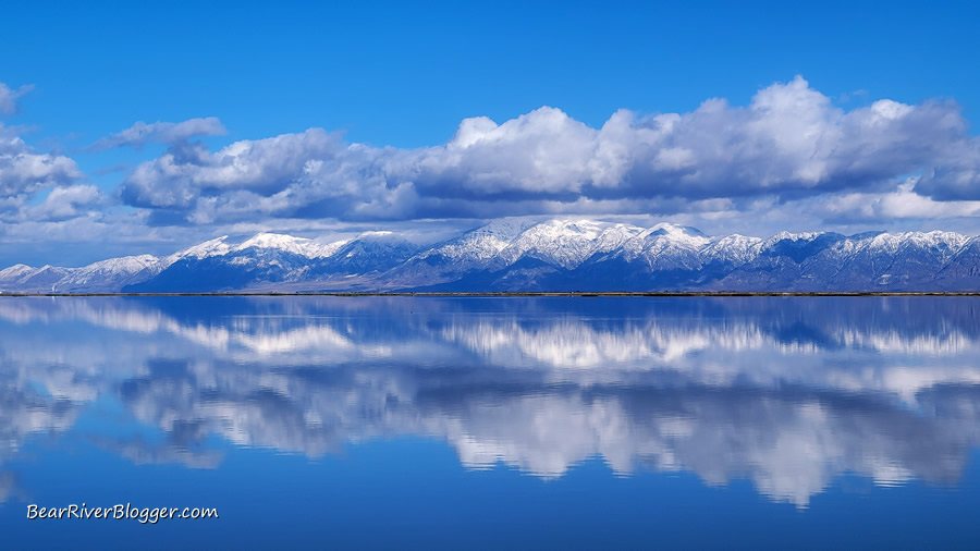 reflection on the Bear River Migratory Bird Refuge auto tour route