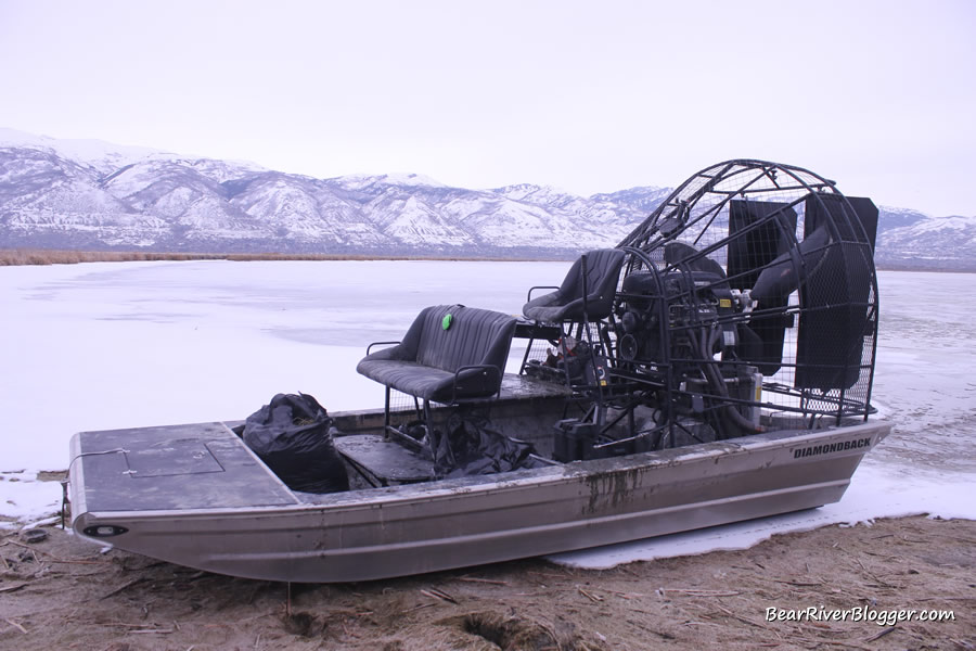 taking an airboat ride in a wetland