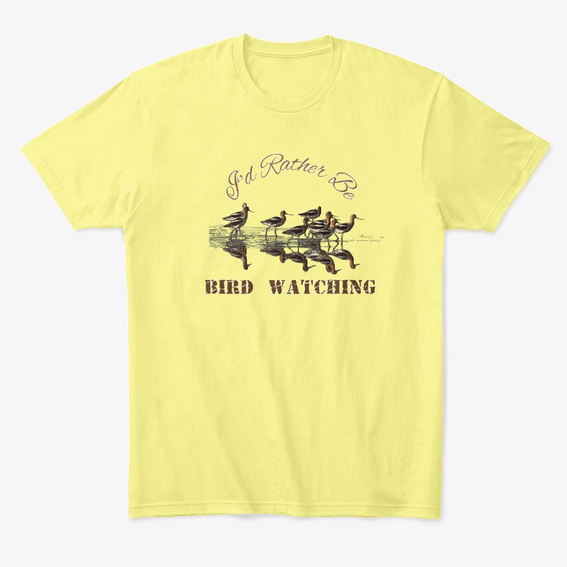 I'd rather be birdwatching american avocets t-shirt