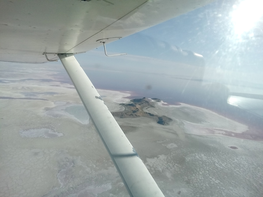 gunnison island viewpoint from a plane