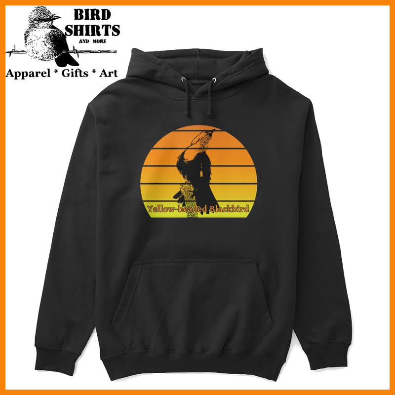yellow-headed blackbird vintage sunset hooded sweatshirt from bird shirts and more