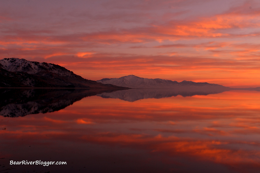 sunset on the great salt lake