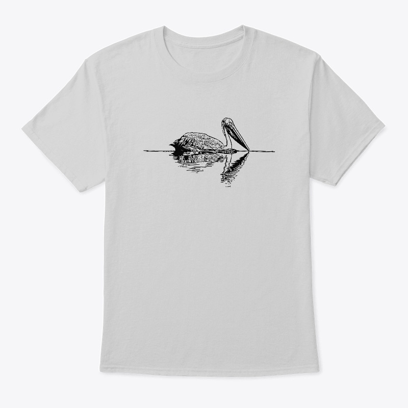 American white pelican birdwatching classic crew neck t-shirt from Bird Shirts and More