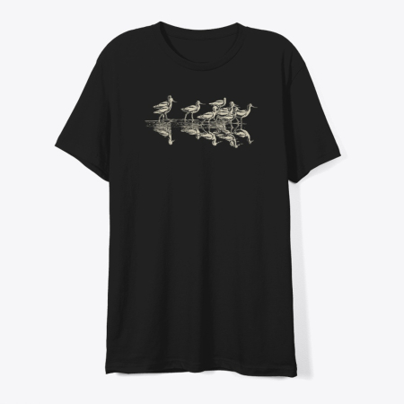 wading flock of american avocets premium t-shirt