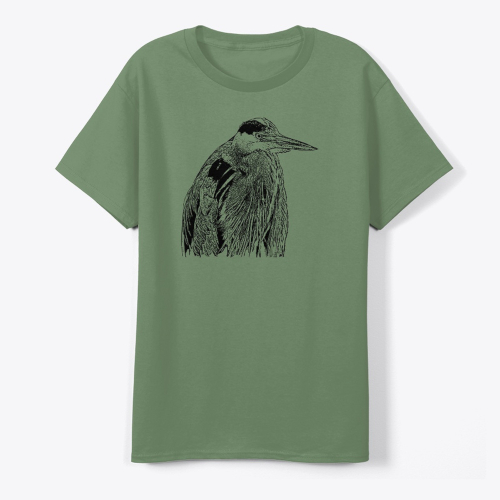 great blue heron t-shirt