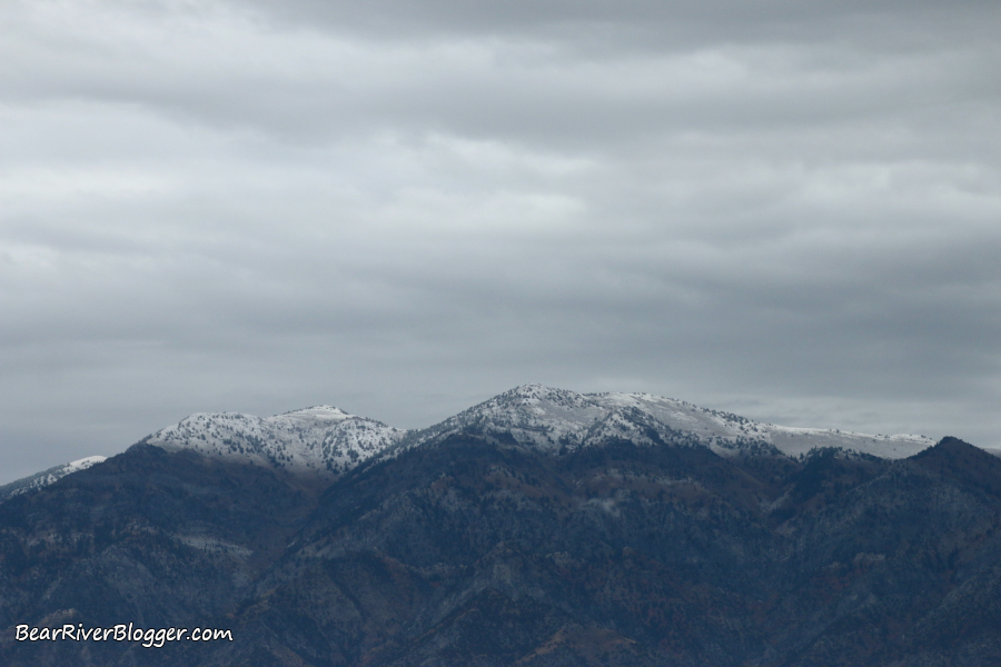 snow-capped Wasatch Mountains