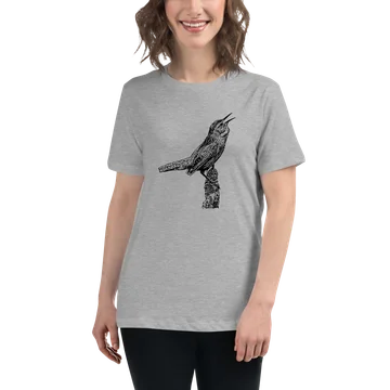 singing marsh wren women's relaxed t-shirt