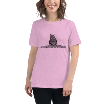 great horned owl women's relaxed t-shirt