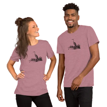 lone great blue heron unisex t-shirt