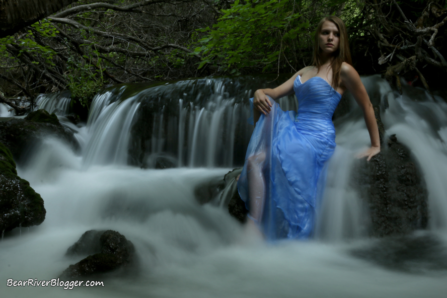 portrait photography in a waterfall