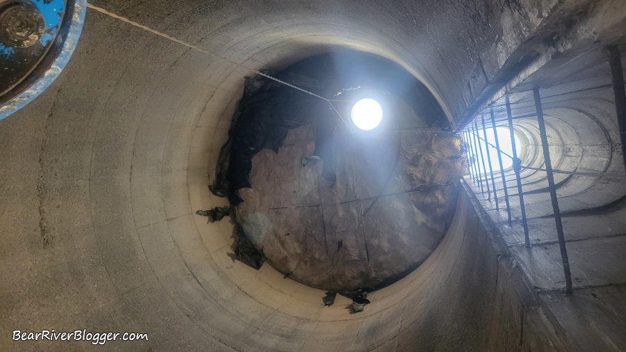 inside an old concrete grain silo