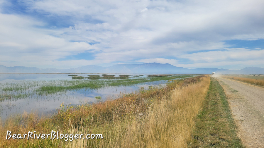 The southern portion of the Bear River Migratory Bird Refuge filling up with water.